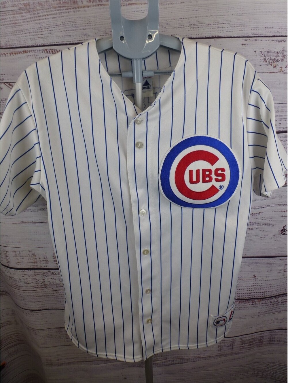 Majestic Chicago Cubs Carlos Zambrano #38 Pinstripe Baseball Jersey Men's L - I4